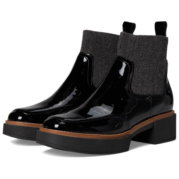 NWB$160 DOLCE VITA Patent Leather Saline H2O Waterproof Rain Booties Black 7WIDE - Picture 4 of 11